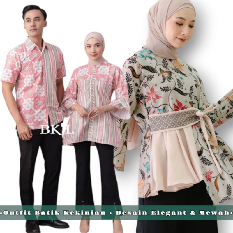 Batik blus wanita | Hem kemeja batik pria | batik katun halus couple pasangan kantor formal elegant