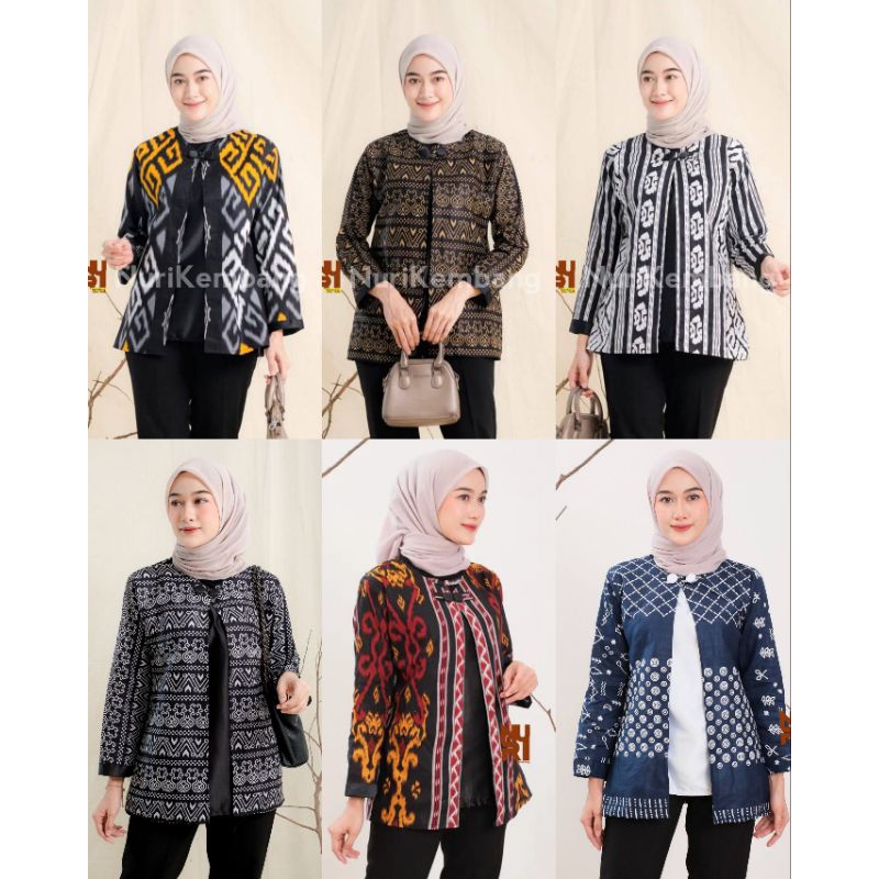 Baju Batik Wanita Modern Terbaru Blouse Batik Wanita Motif Songket Kuning Batik Wanita Kerja Kantor 