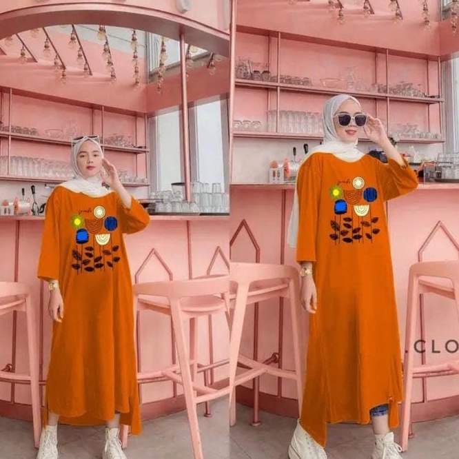 LONG TUNIK BASIC FLORA  OVERSIZE LONG TUNIK JUMBO  TUNIK JUMBO