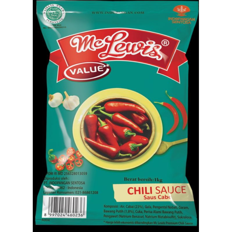 

MC Lewis Value Chili Sauce 1KG – Saus Sambal Pedas Gurih, Cocok untuk Usaha Kuliner & Rumah Tangga