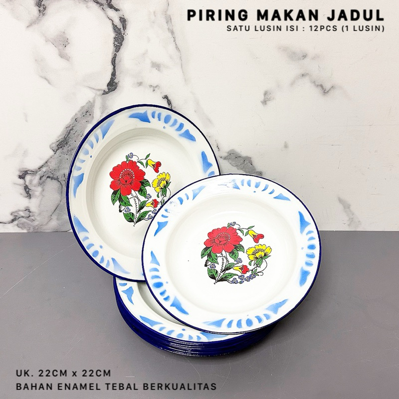 PIRING MAKAN JADUL SET / SET PIRING MAKAN ENAMEL