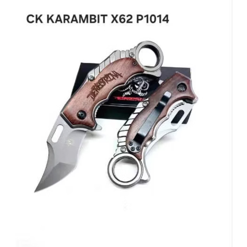 Pisau lipat taktis portabel dengan pegangan kayu, pisau survival klaw multifungsi, pisau outdoor, pi