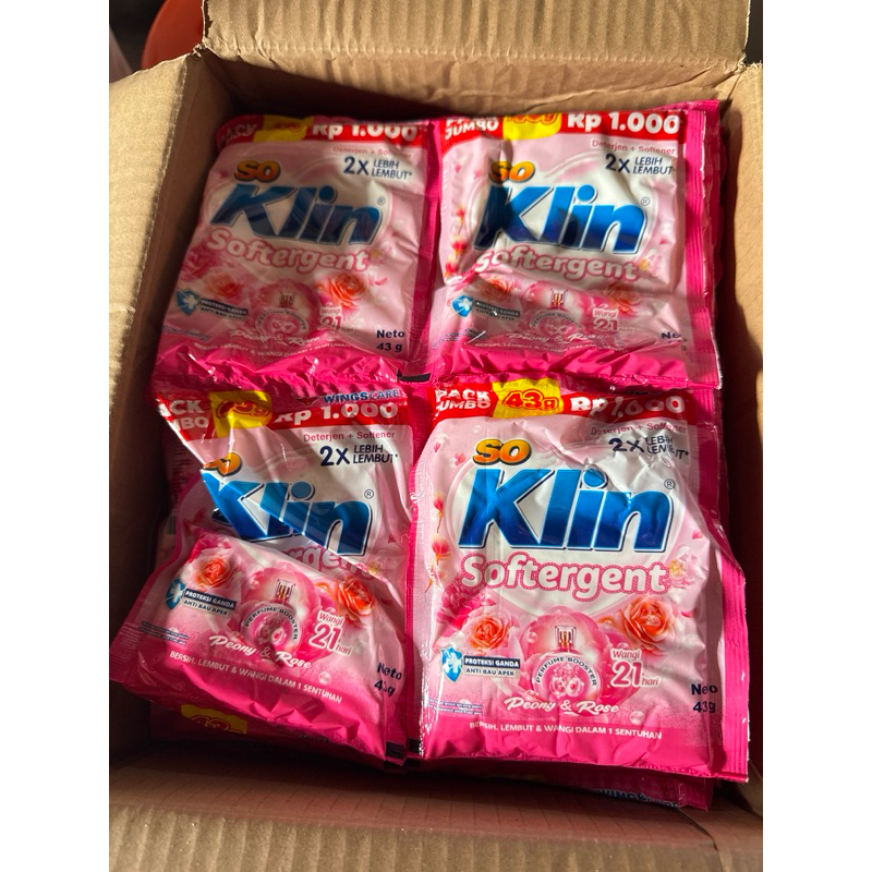 soklin softergent 1000 1dus isi 72sachet