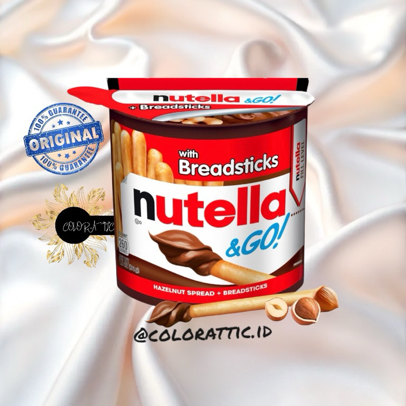 

Nutella & Go! Hazelnut and Cocoa Spread With Breadsticks, snack Cups For Kids - From Usa