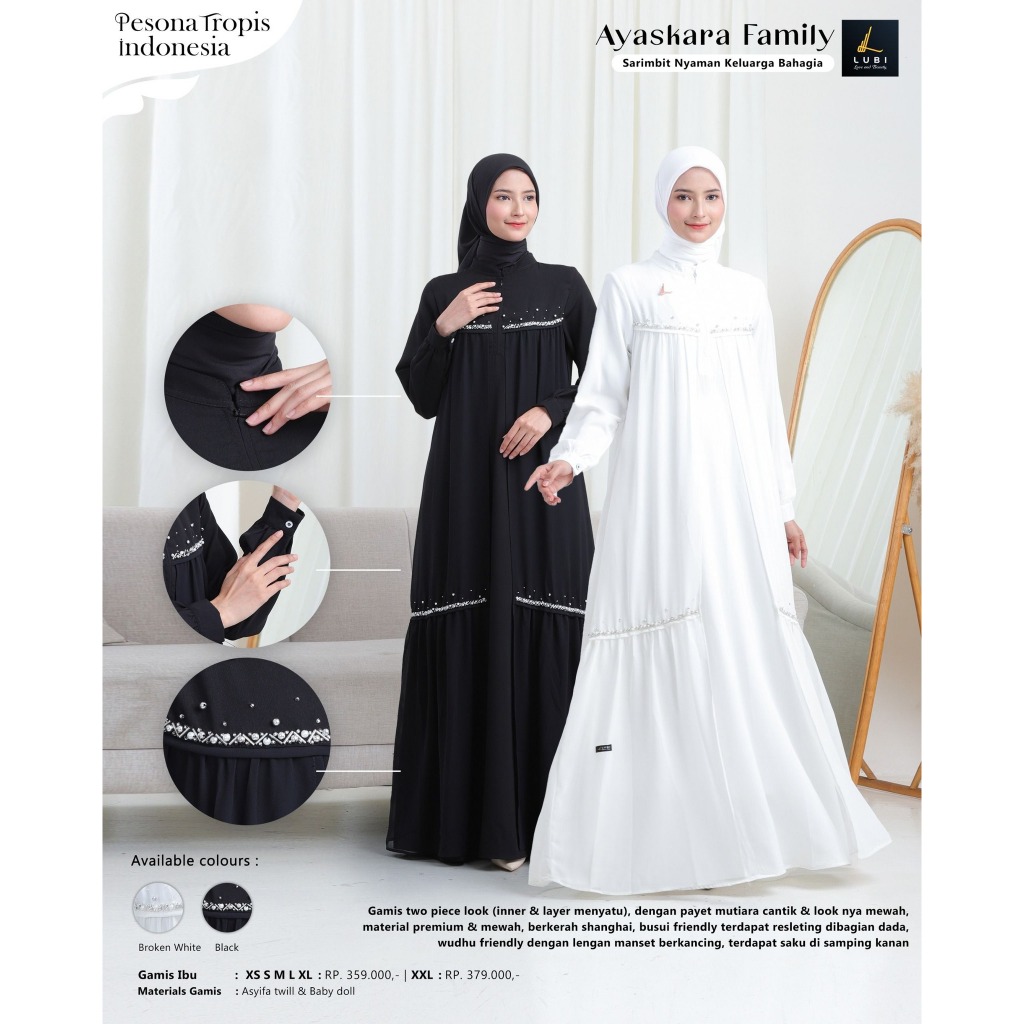 LUBI GAMIS AYASKARA HITAM PUTIH