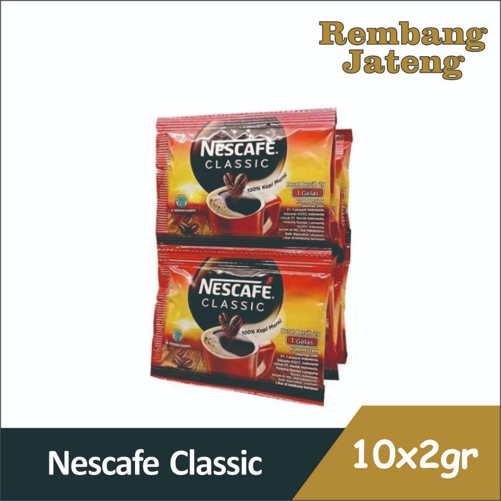 

Nescafe Classic Kopi Hitam 10x2gr (Renceng) / Kopi Hitam