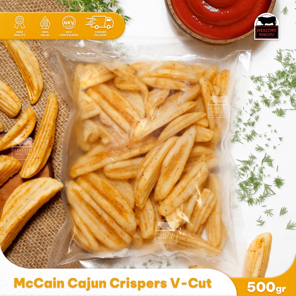 

McCain Cajun Crispers Skin-off Coated Flavor Fries Kentang Goreng Berbumbu 500gr Healthy Wagyu