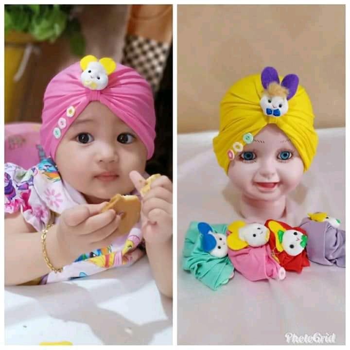 GASYIL Turban Bayi Boneka /  Turban Bayi Perempuan / Ciput Anak perempuan / Ciput Baby Newborn / Tur