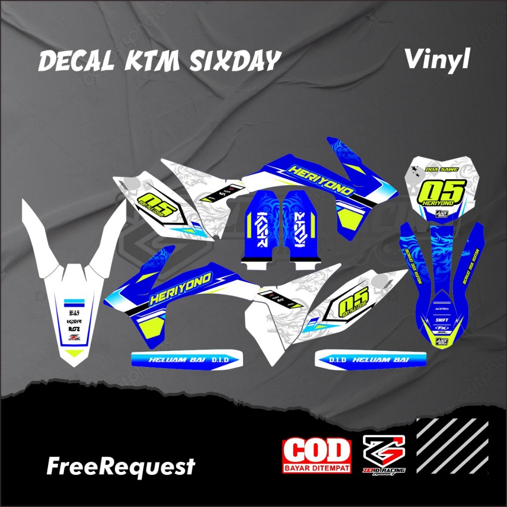 DECAL KTM SIXDAY DECAL KTM 250 KTM 85 FULL BODY STIKER KTM 250