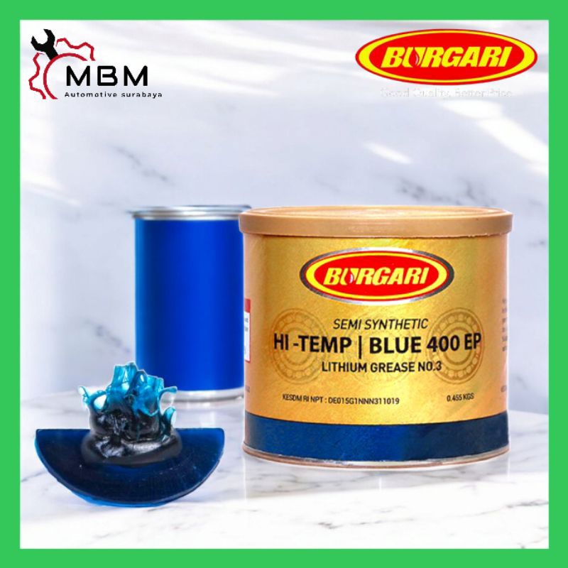 Burgari Grease Blue 400EP 455gr/Pelumas Bearing tahan panas