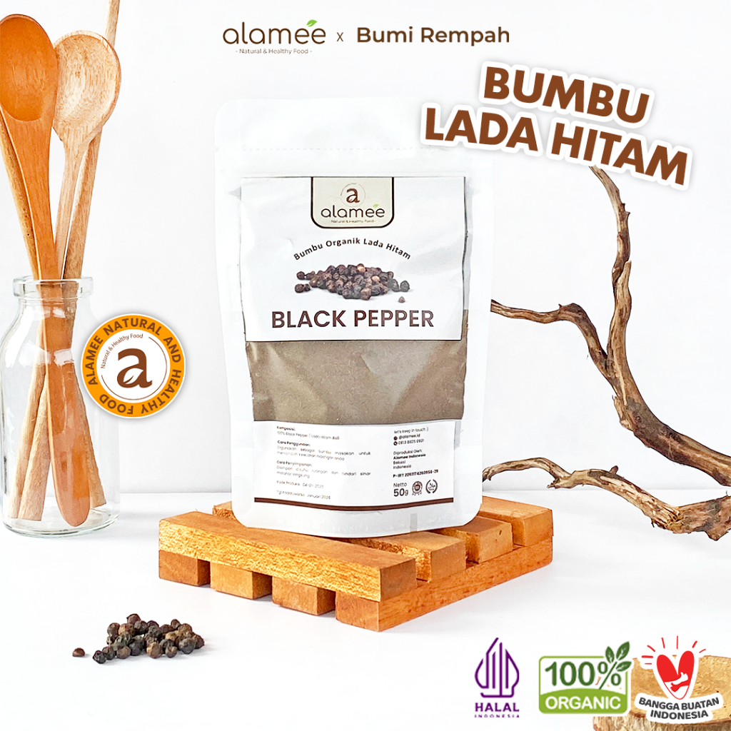 

ALAMEE Bubuk Lada Hitam Blackpepper Seasoning Powder Bubuk Black Pepper Bumbu Dapur Masak 50g