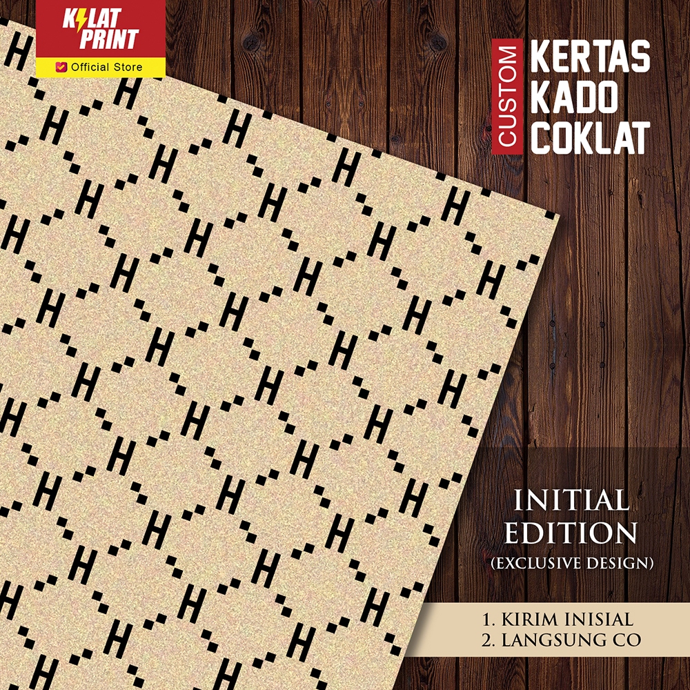 

Custom Kertas Kado Aesthetic Samson Kraft Coklat Initial Edition