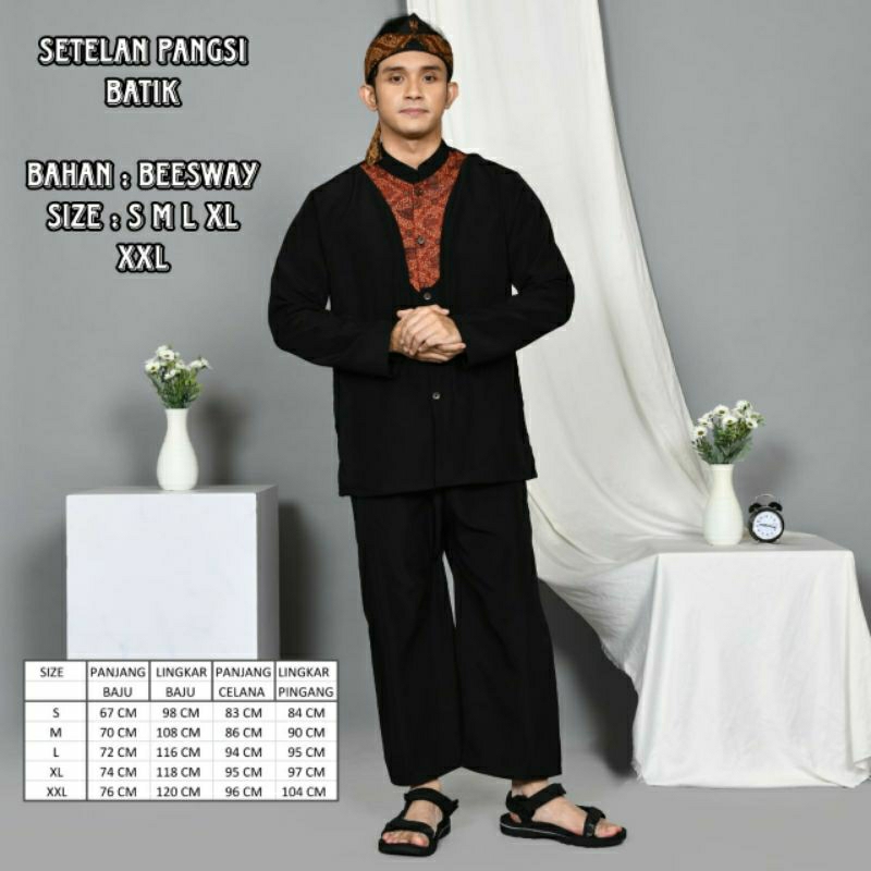 Stelan baju pangsi batik oneset pangsi sunda dewasa