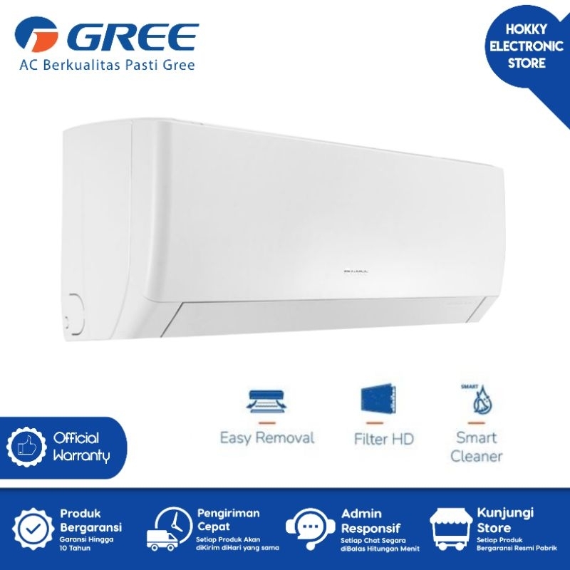 GREE GWC-12MOO5A/S AC 1,5 PK Gree Standard R32 1000 Watt Gold Fin Garansi Resmi Gree Indonesia Gree 