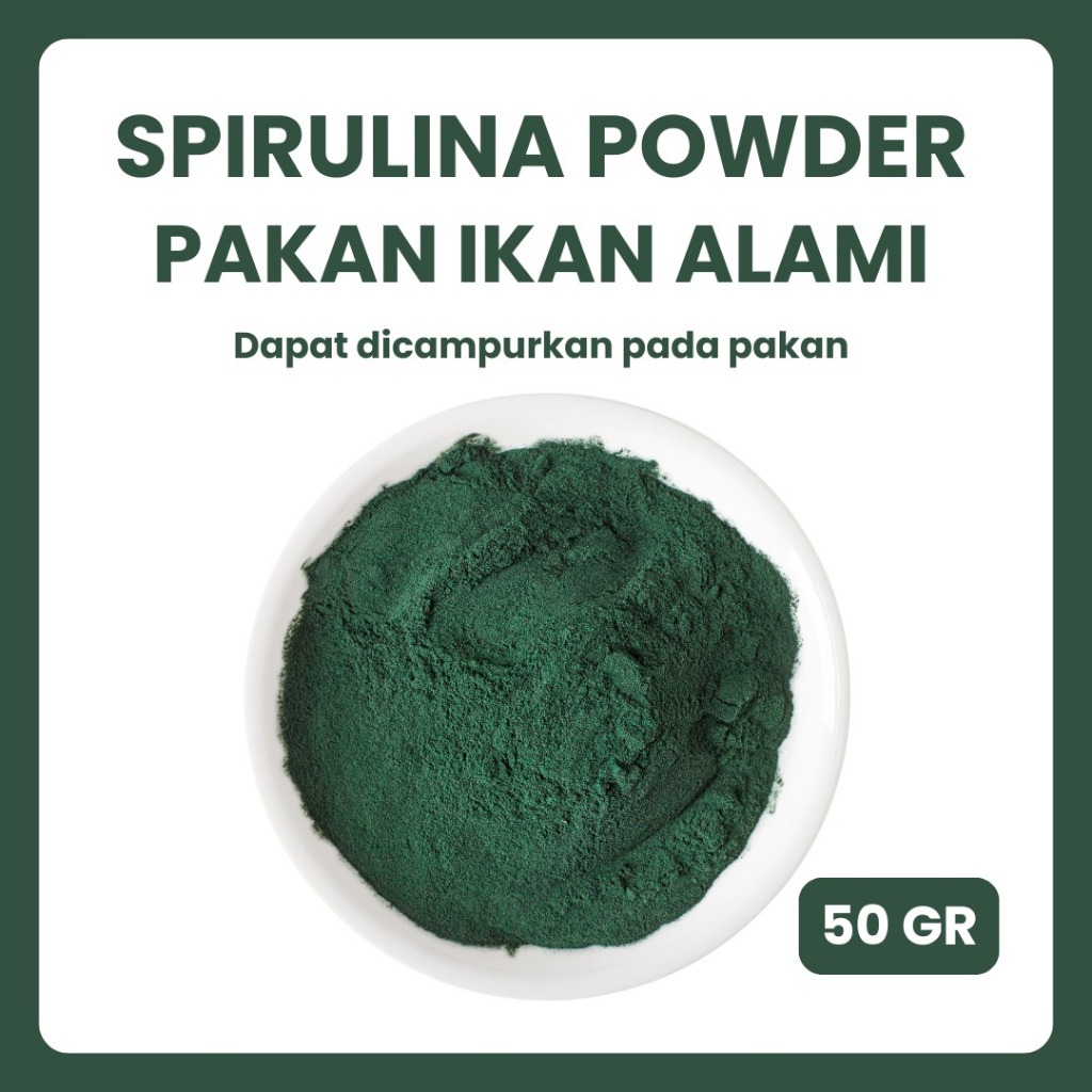Spirulina Pakan Bubuk Pelet Ikan Organik | Spirulina Powder 50 gram | Spirulina Platensis