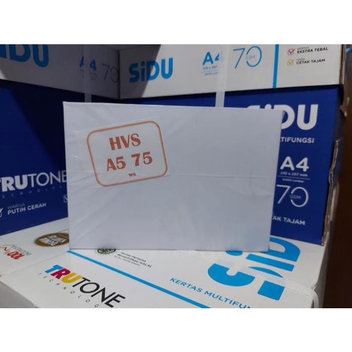 

KERTAS HVS ECERAN 75gsm (A5) ISI 50 | 100 LEMBAR - Jefistore Studio