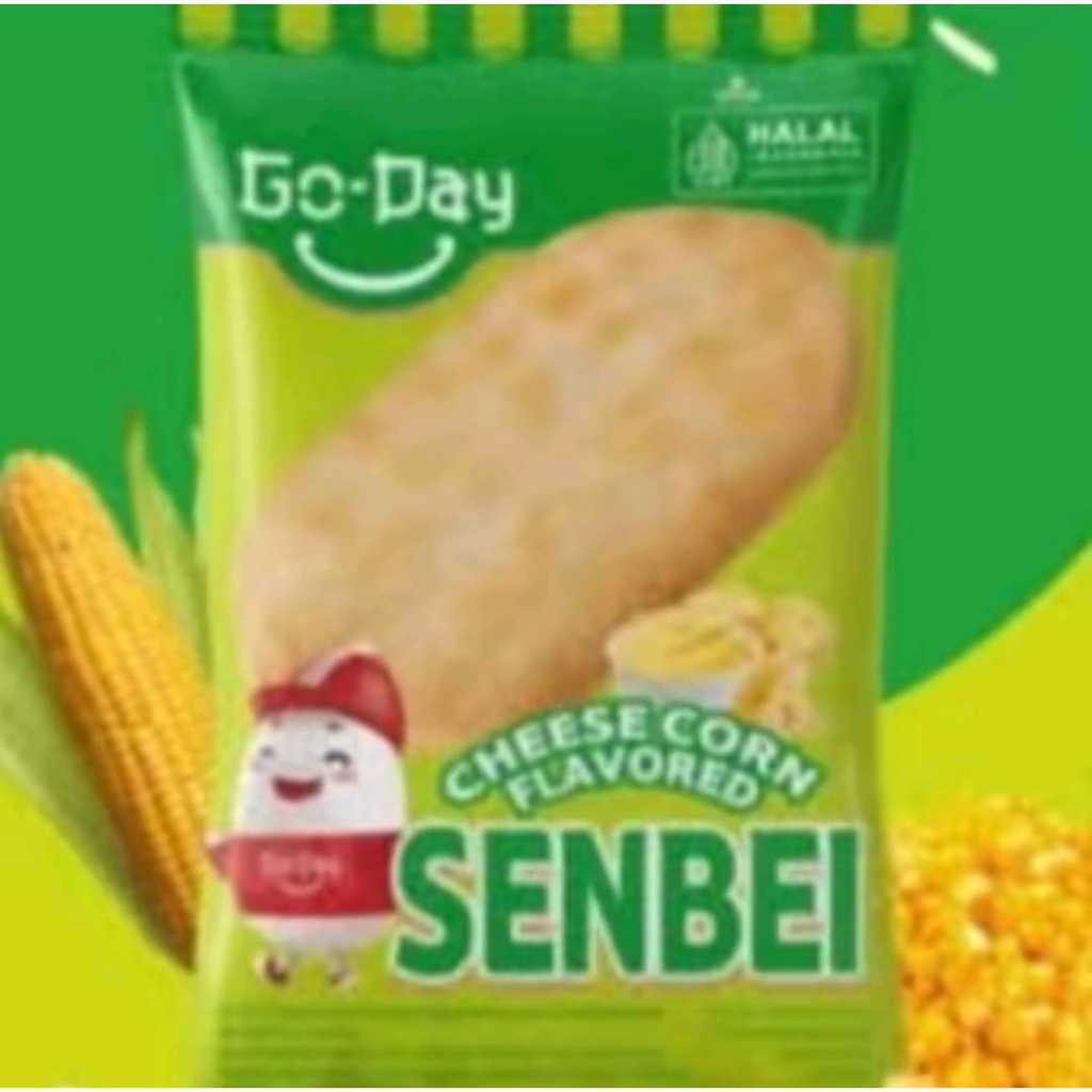 

Go Day Senbei Cheese Corn Flavor Perpak 8gr x 10 Pcs rasa keju jagung bakar