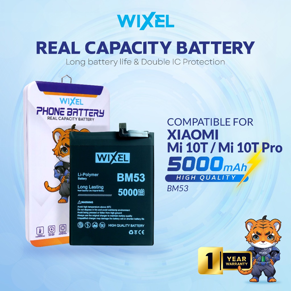 WIXEL Baterai XiaoMi Mi10T / Mi 10T Pro BM53 Double Power Real Capacity Original Batre Batrai Batter