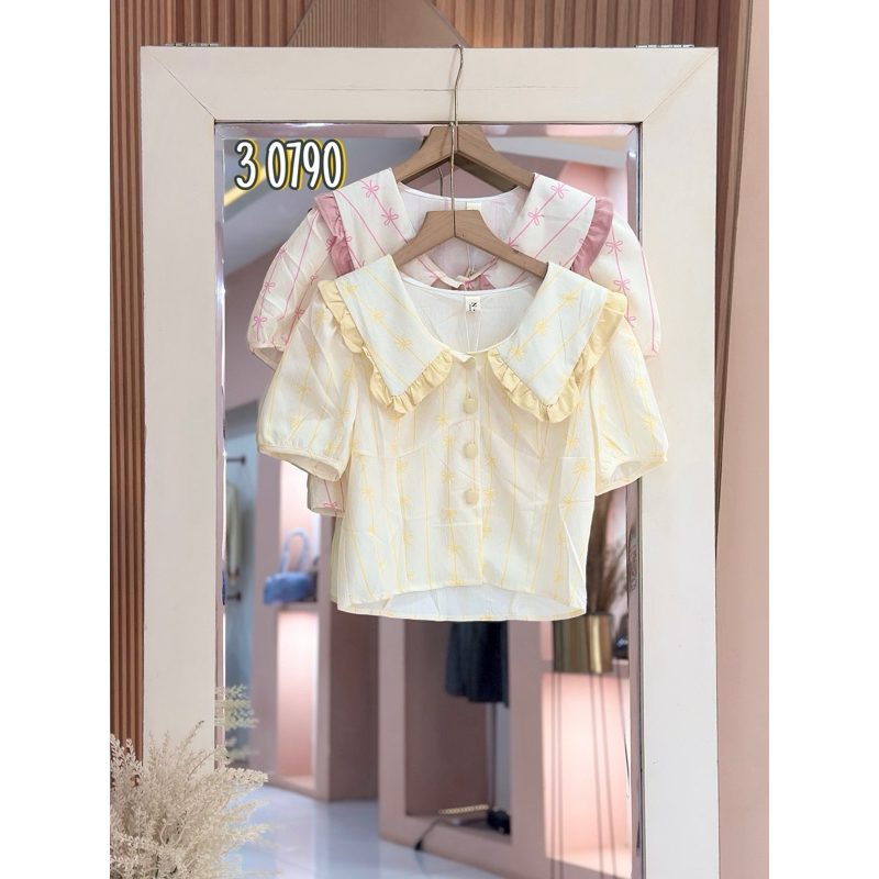 BLOUSE KERAH SAILOR-ATASAN WANITA KERAH SAILOR LENGAN PENDEK