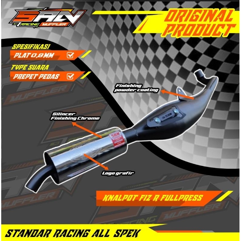 KNALPOT FIZR FULLPRESS STANDAR RACING PREPET / knalpot fizr 3v3 / knalpot fizr prepet