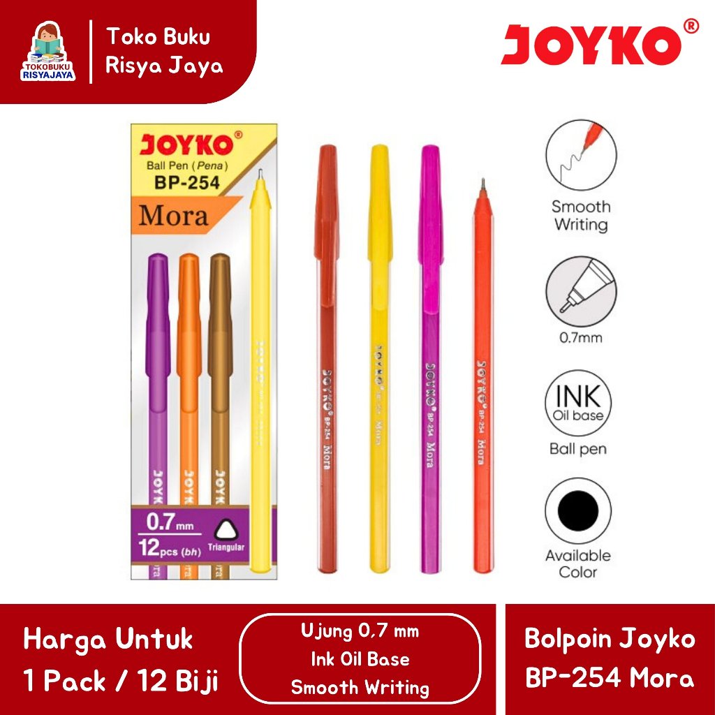 

(1 PACK / 12 Biji) Bolpoin / Pena / Bulpen JOYKO BP-254 Mora