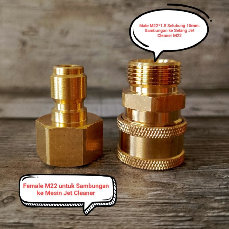 Quick Release/Coupler/Swivel 360° M22 Jet Cleaner (1 set) Type B