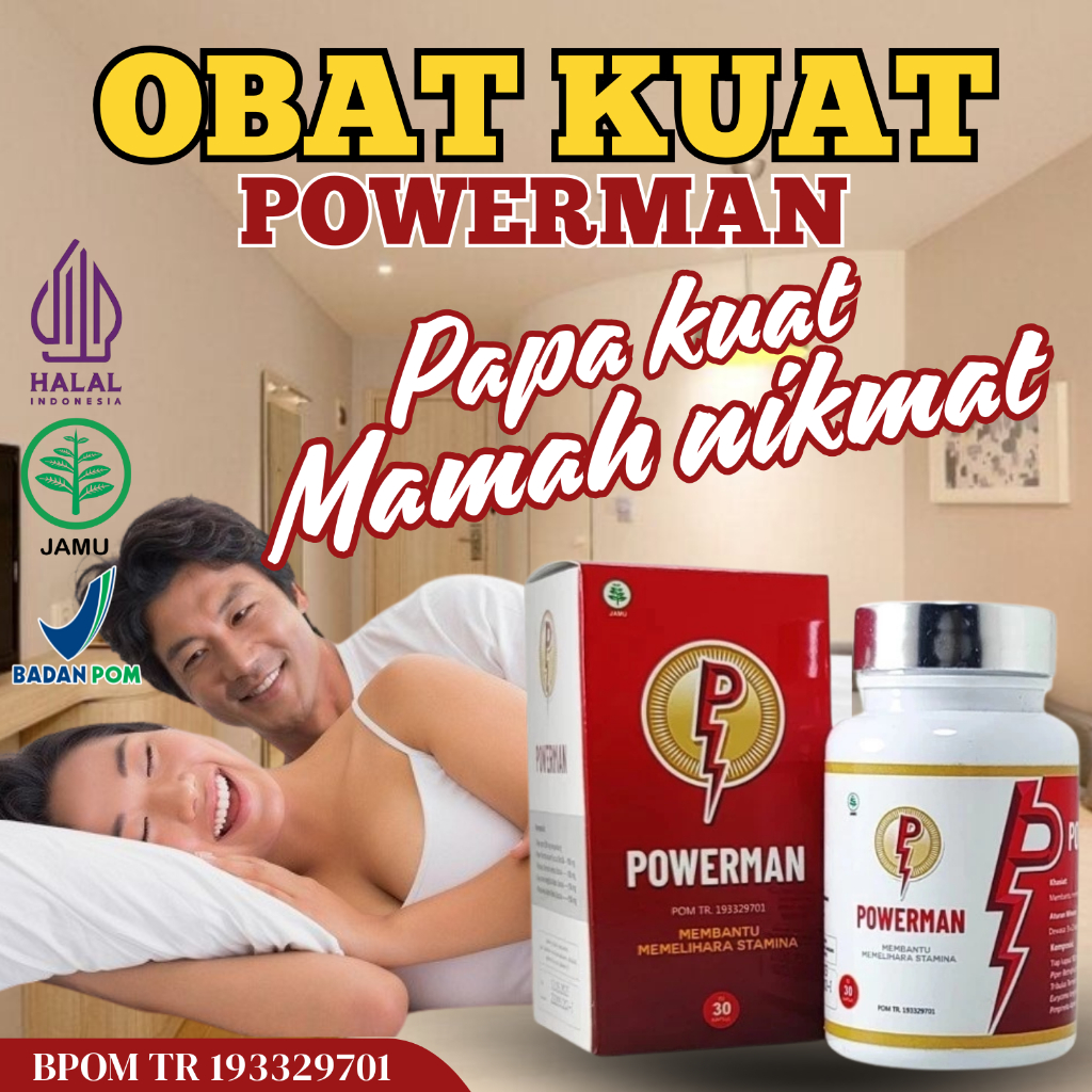 (TERLARIS) POWERMAN OBAT KUAT TAHAN LAMA BPOM Powerman obatkuatpriatahanlamaoriginal100%bpom