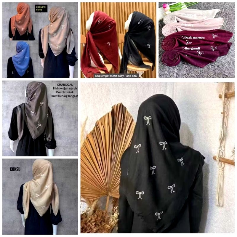 segiempat paris bordir pita