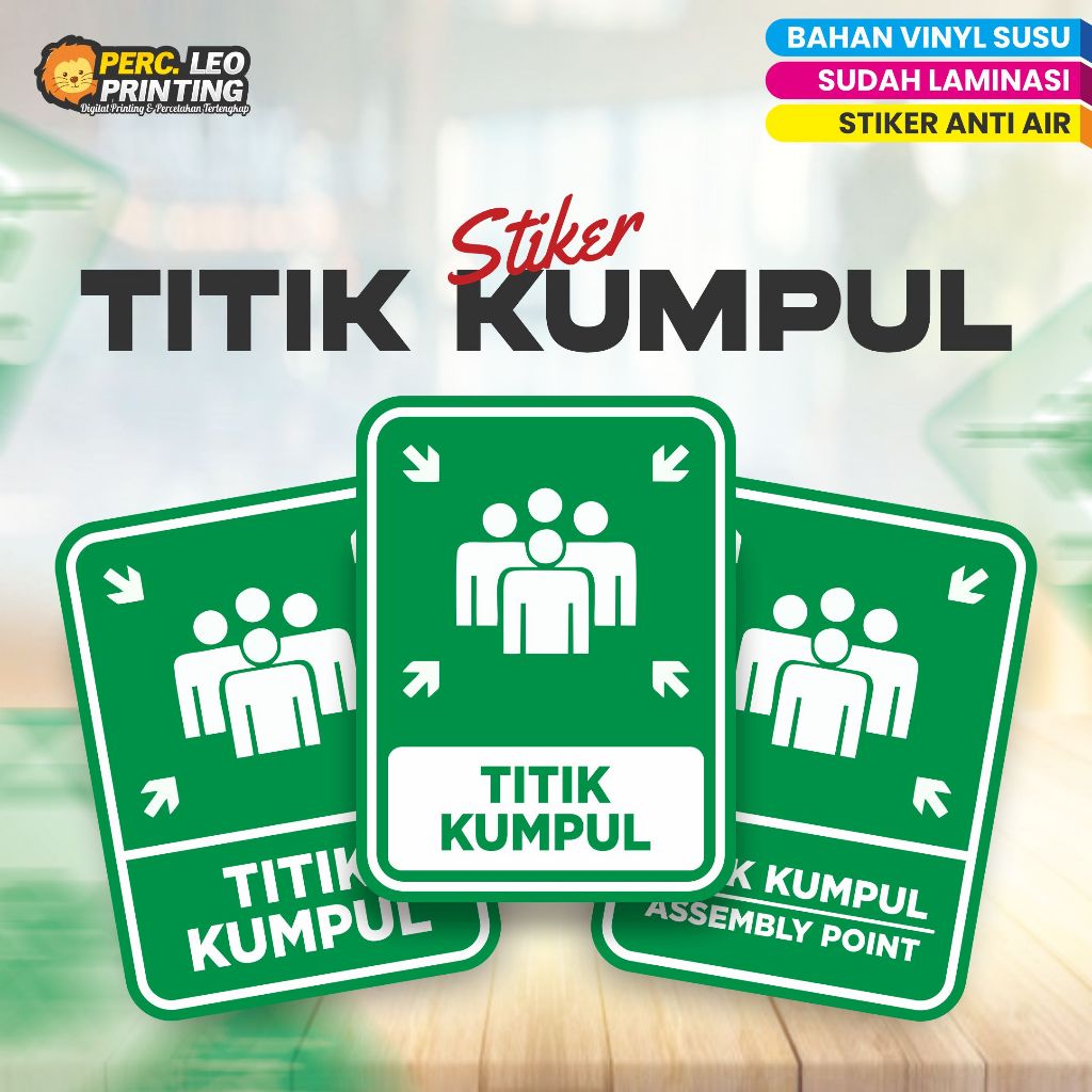 

Stiker TITIK KUMPUL Anti Air Laminasi Tanpa minimal Order