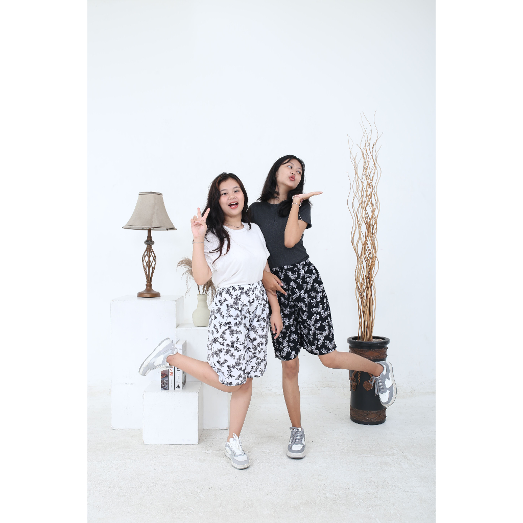 Bundling Celana Kulot Rayon Panjang Dan Pendek Rumahan Untuk Santai Motif Lucu Bahan Rayon Viscose P