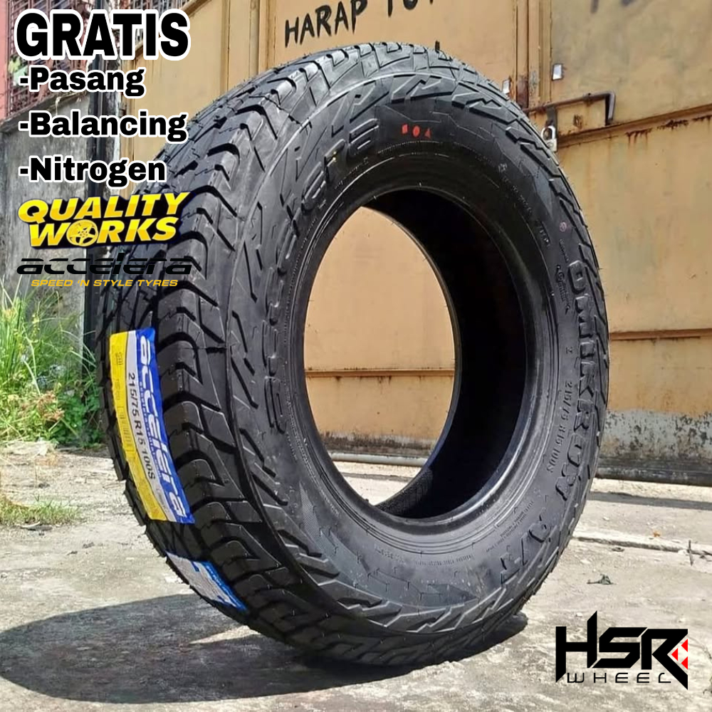 Ban mobil Offroad Rush ring 15 Ukuran 215/75 R15 Tipe AT merk Accelera Omikron AT
