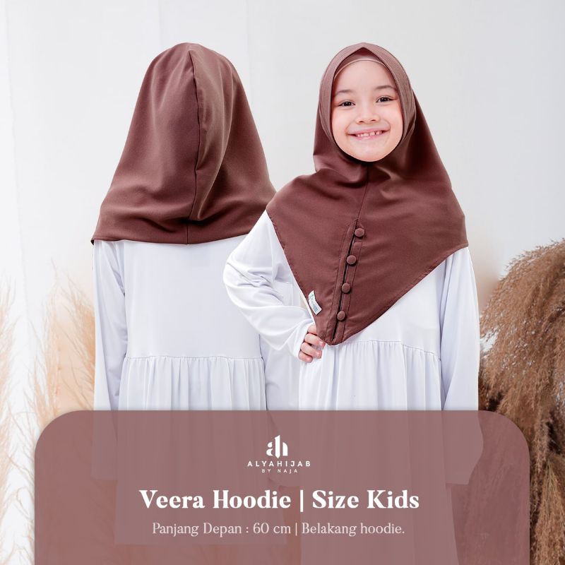 veera Hoodie size kids hijab instan bergo /jilbab instan / Alya hijab by naja