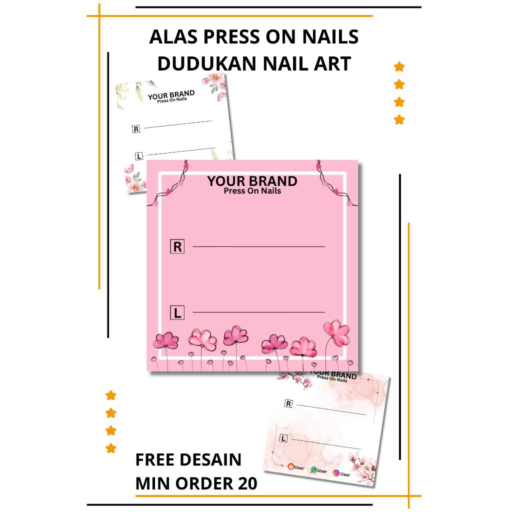 

Alas Press On Nails Dudukan Nail Art Kertas Dudukan Kuku Palsu Free Plastik Alas Packing