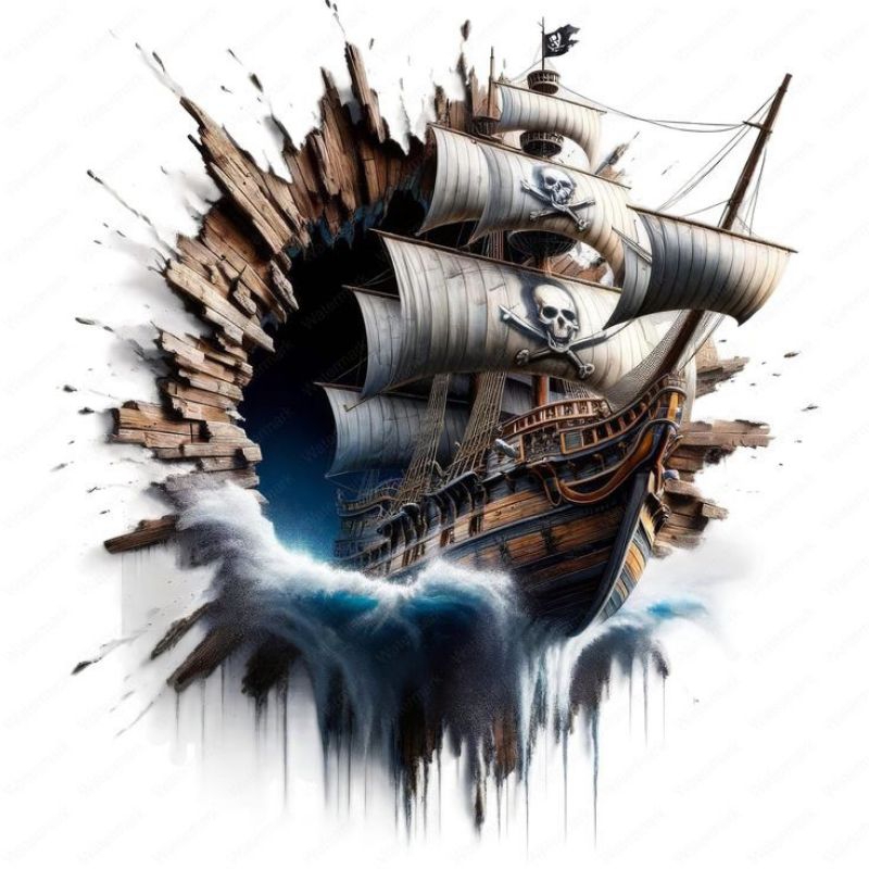 

stiker 3D bajak laut keren, stiker print sudah di cutting, size 15 x 20 cm, anti air