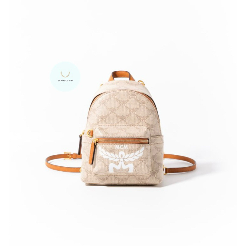 MCM X-mini stark bebe boo backpack in lauretos Pink - Silver Pink Beige - Oatmeal