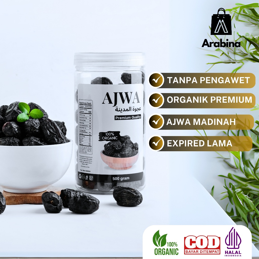 

Arabina Kurma Ajwa Madinah Original Premium Lembut Legit