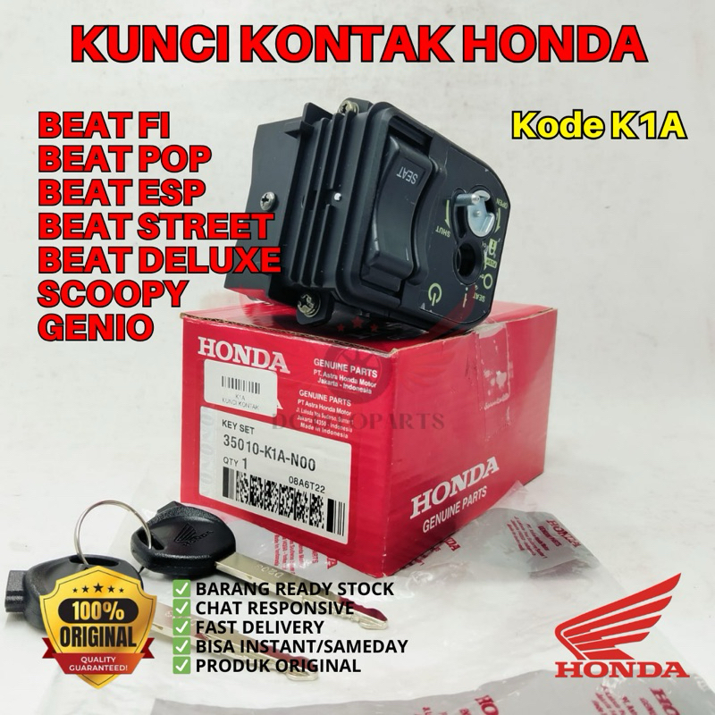 K1A KUNCI KONTAK BEAT FI ORIGINAL AHM HONDA, KEY SET ORIGINAL BEAT, KUNCI KONTAK BEAT FI, KUNCI KONT