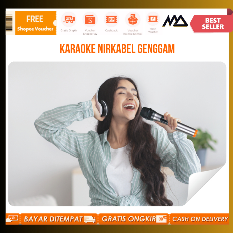 Mikrofon Karaoke Wireless Handheld Dynamic Portable/Mic Wireless untuk Karaoke/Mic Karaoke Wireless