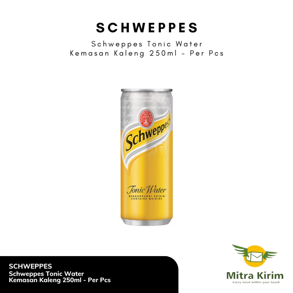 

Schweppes Minuman Berkarbonasi Tonic Water Kemasan 250ml - Per Pcs