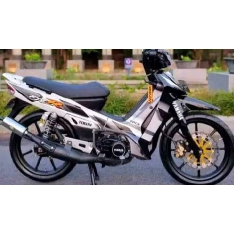 stiker striping motor fizR tahun 2001 2002 putih hitam