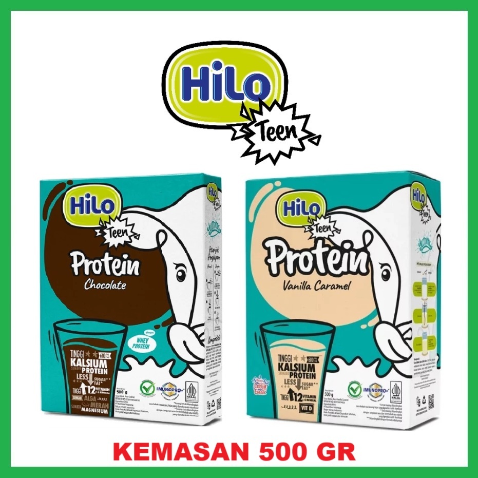 

Hilo Teen Protein Susu Kalsium & Protein Rasa Chocolate / Vanilla Caramel 500 Gr