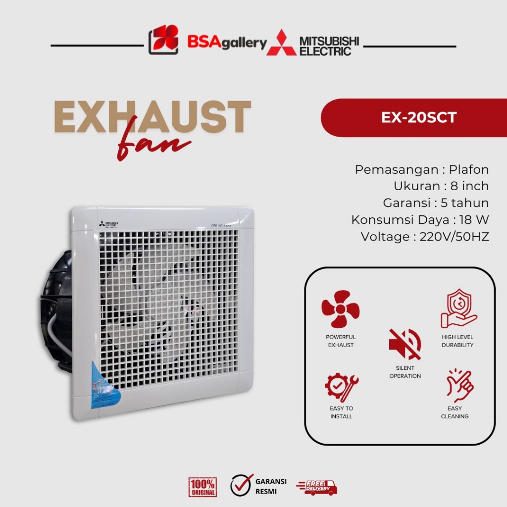 CEILING EXHAUST FAN MITSUBISHI 8 INCH / EXHAUST FAN PLAFON