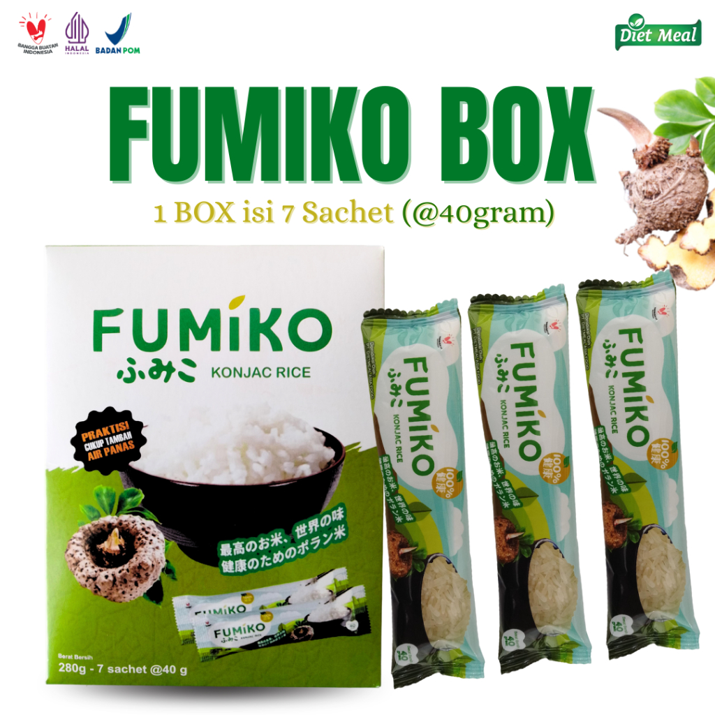 

Beras Porang FUMIKO kemasan DUS BOX isi 7 sacet