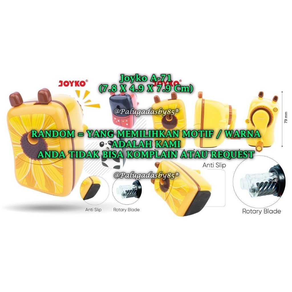 

(1 Biji) GROSIR Rautan Meja JOYKO A-71 Rautan Putar / Sharpener Rautan Serutan Putar Joyko A-71