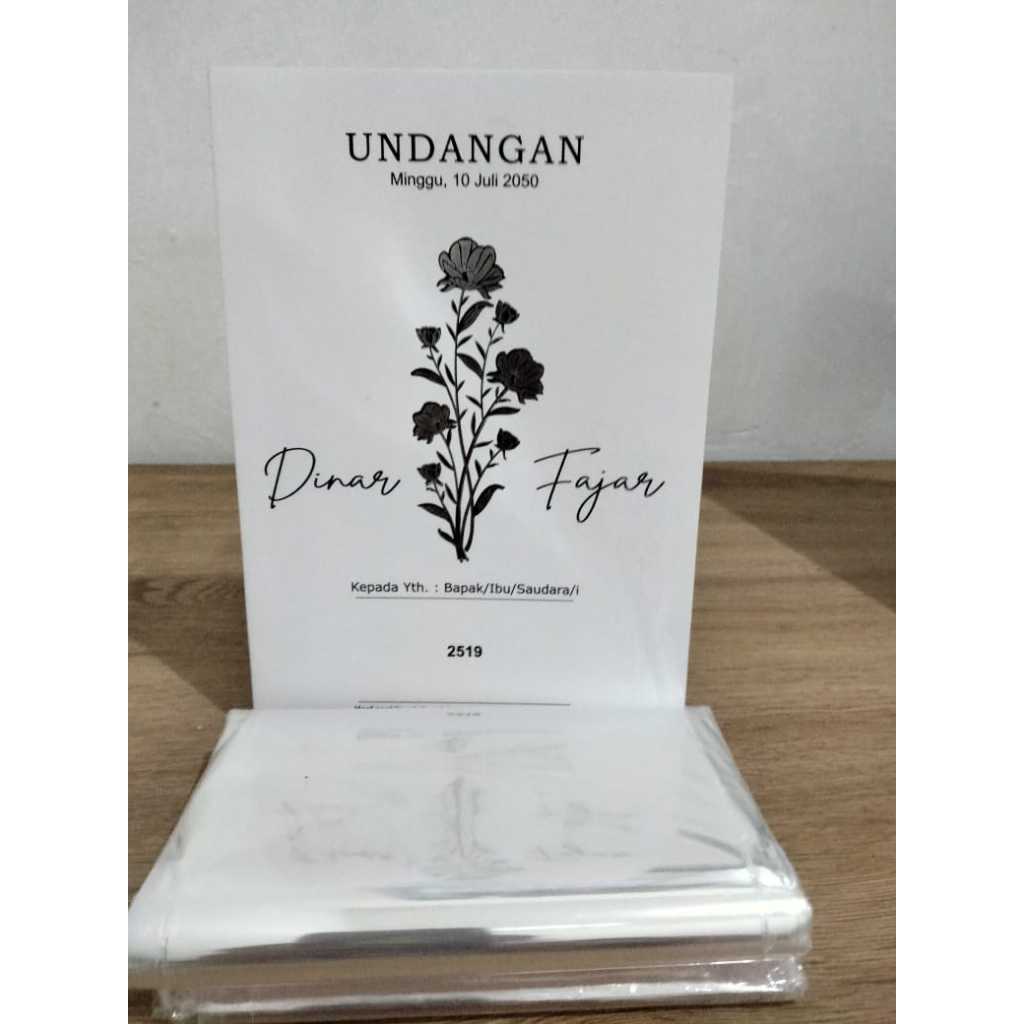 2519 ERBA BLANGKO UNDANGAN KOSONGAN + PLASTIK OPP, UNDANGAN PERNIKAHAN MURAH