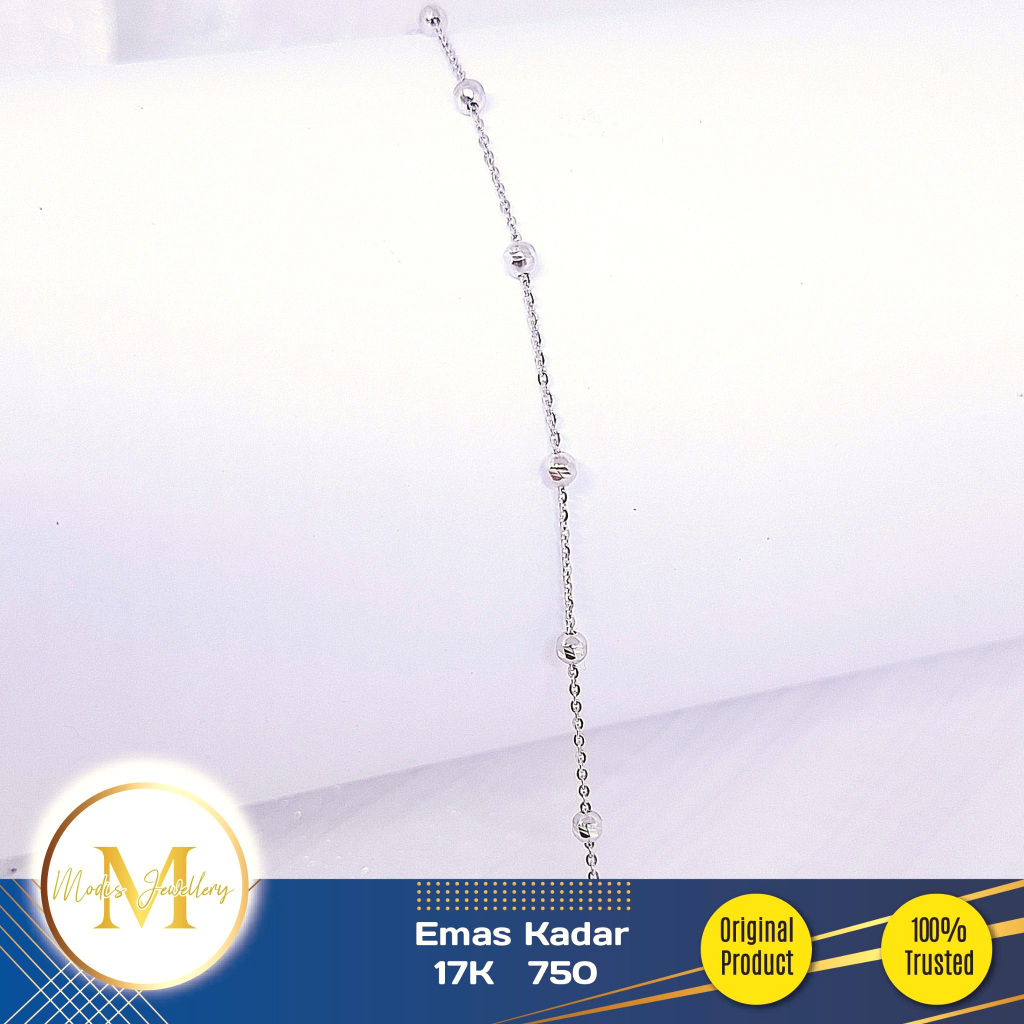 MODIS JEWELLERY - Gelang Rosario Putih - Emas 17k  750