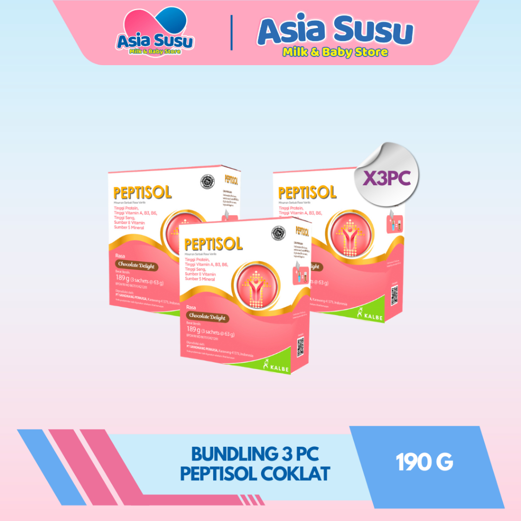 

[BUNDLE] Peptisol Coklat / VANILA 190gr x 3pc - (SUSU PEMULIHAN OPERASI)