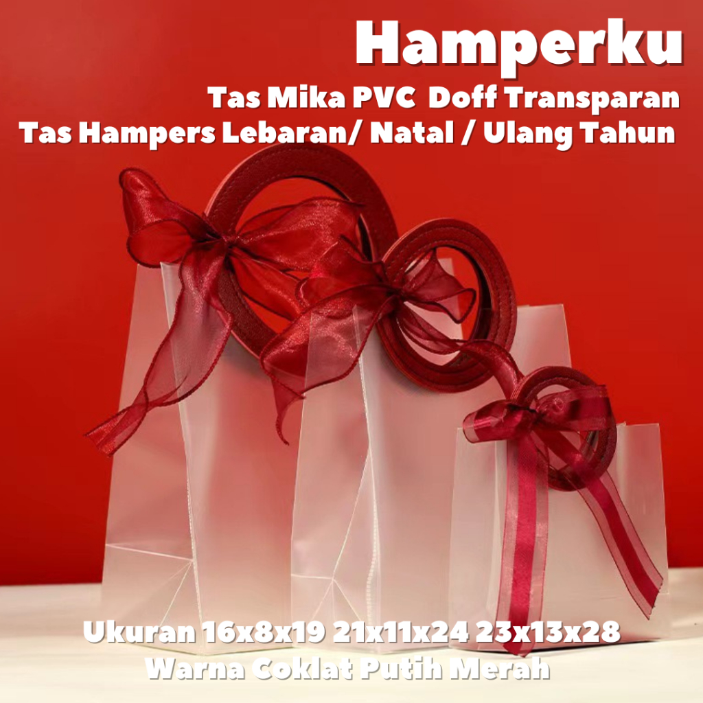 

Goodie Bag Doff GAGANG BULAT Transparan Premium Gift Bag Lebaran Hampers (Minimum 3 Pieces)