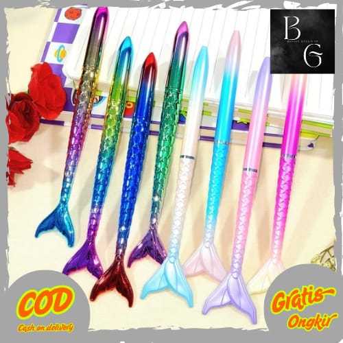 

Pulpen Gel Mermaid Tinta Hitam Fullbody Super CUTE Lucu Ready 2 Variant Model Best Seller Favorit Anak Kekinian / Pen gel Ekor Duyung Warna-Warni Cantik Kualitas Terbaik Stationary Fancy Unik Harga TERMURAH Bisa Grosir dan COD