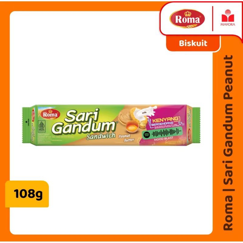 

Roma Sari Gandum Sandwich Cokelat & Peanut – Biskuit Gandum Isi Krim, Camilan Sehat Halal dari Mayora